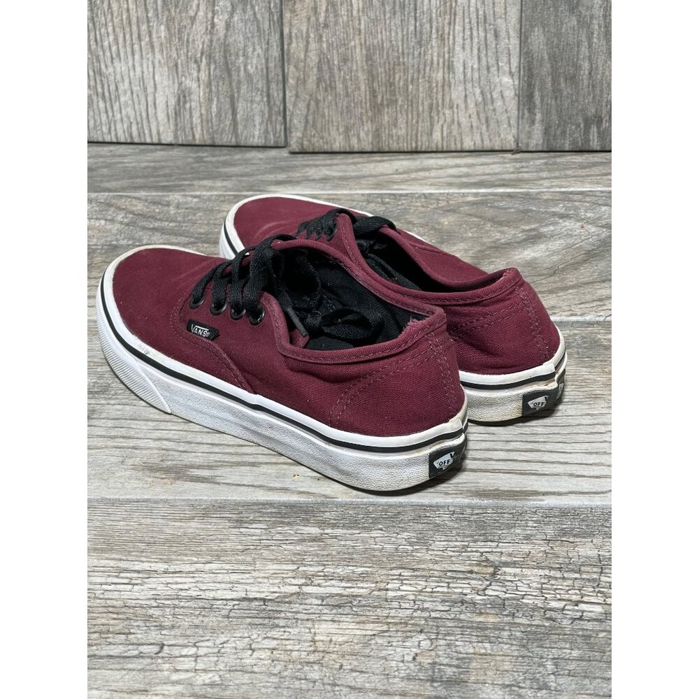 Vans Authentic Low Top Lace Up Red Skater Shoes Women's Size 5.5 - Picture 4 of 11